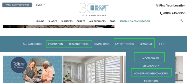 Budget Blinds Content Silos