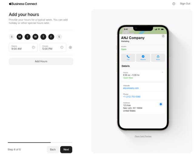 New Abc Listing Add Opening Hours