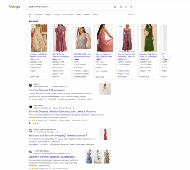 Organic Seo Example Summer Dresses